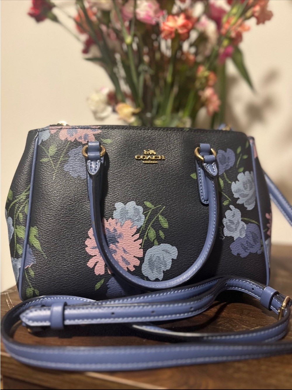 Coach Floral Leather Satchel